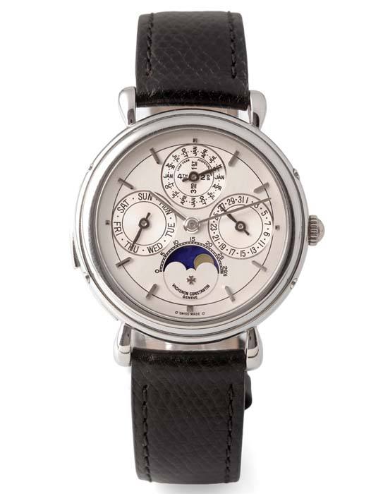 Vacheron Constantin platinum minute repeater perpetual calendar wristwatch with moonphase.