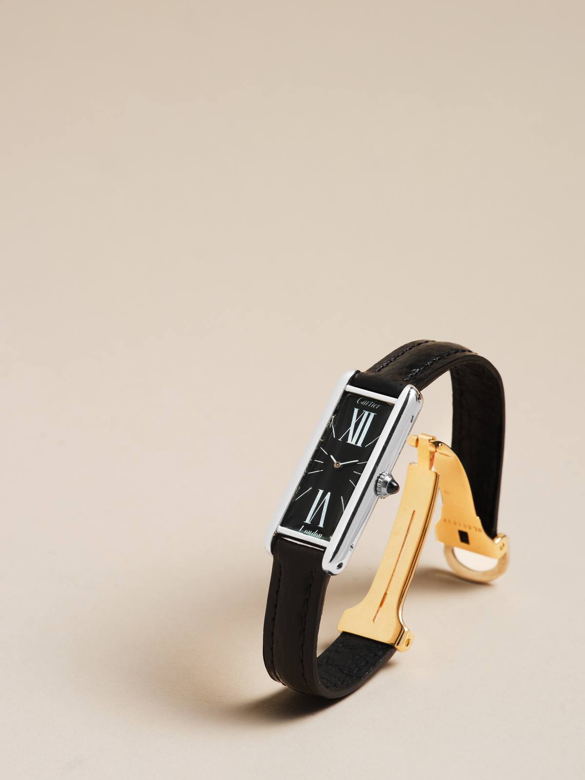 Cartier London Tank J.J.C. Allongee wristwatch.