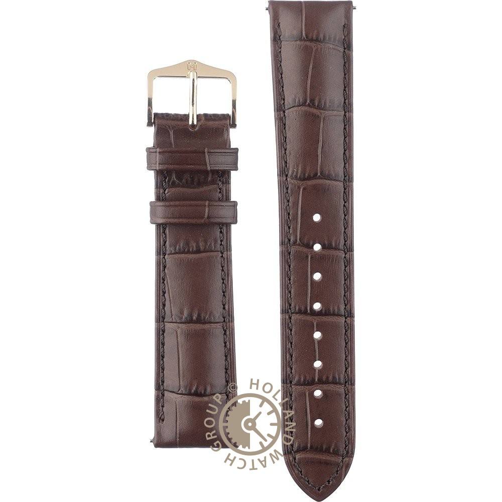 Full pair of brown HIRSCH Duke 20mm straps with buckle