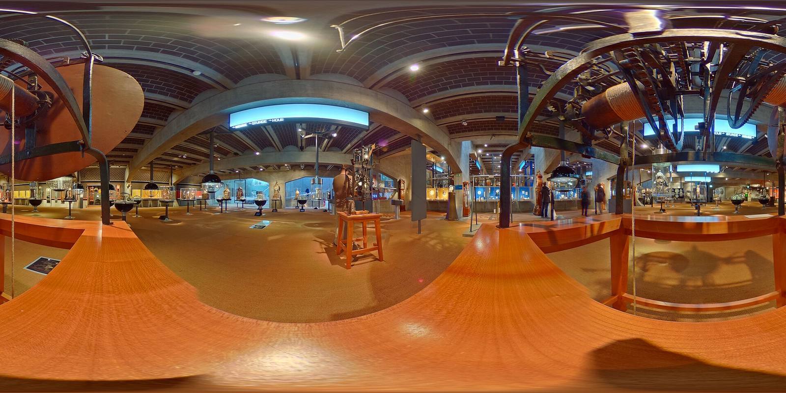 Historic clock movements and mechanisms gallery at the Musee international d horlogerie