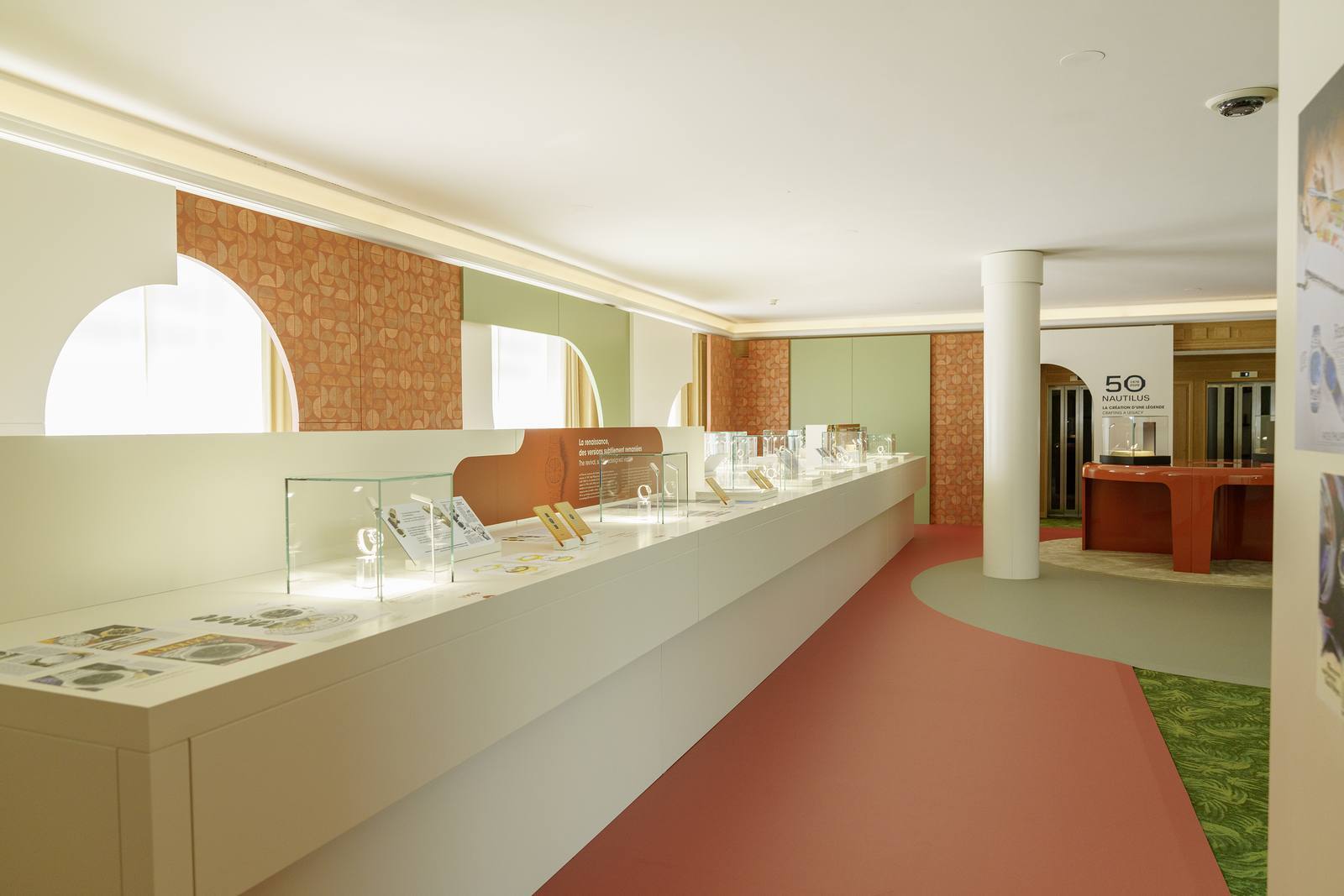 Patek Philippe Museum exhibition room marking fifty years of the Nautilus