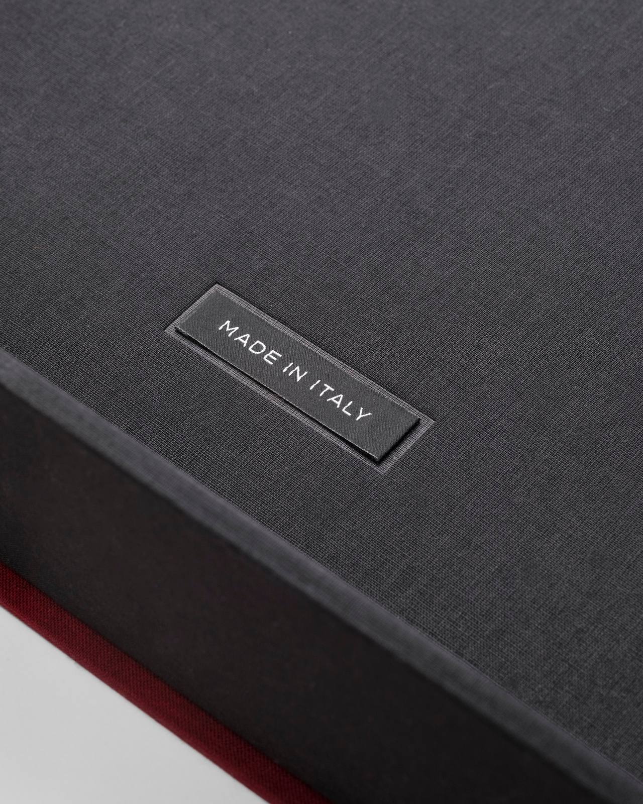 Made in Italy tag inside the Assouline Impossible Collection of Watches clamshell