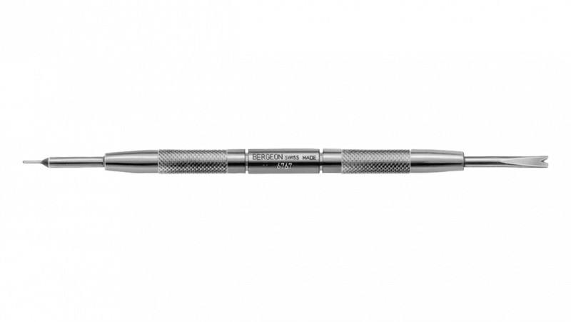 Full length Bergeon 6767-F spring bar tool engraved with the Bergeon name.