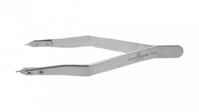 Full length Bergeon 7825 spring bar tweezers engraved with the Bergeon name.