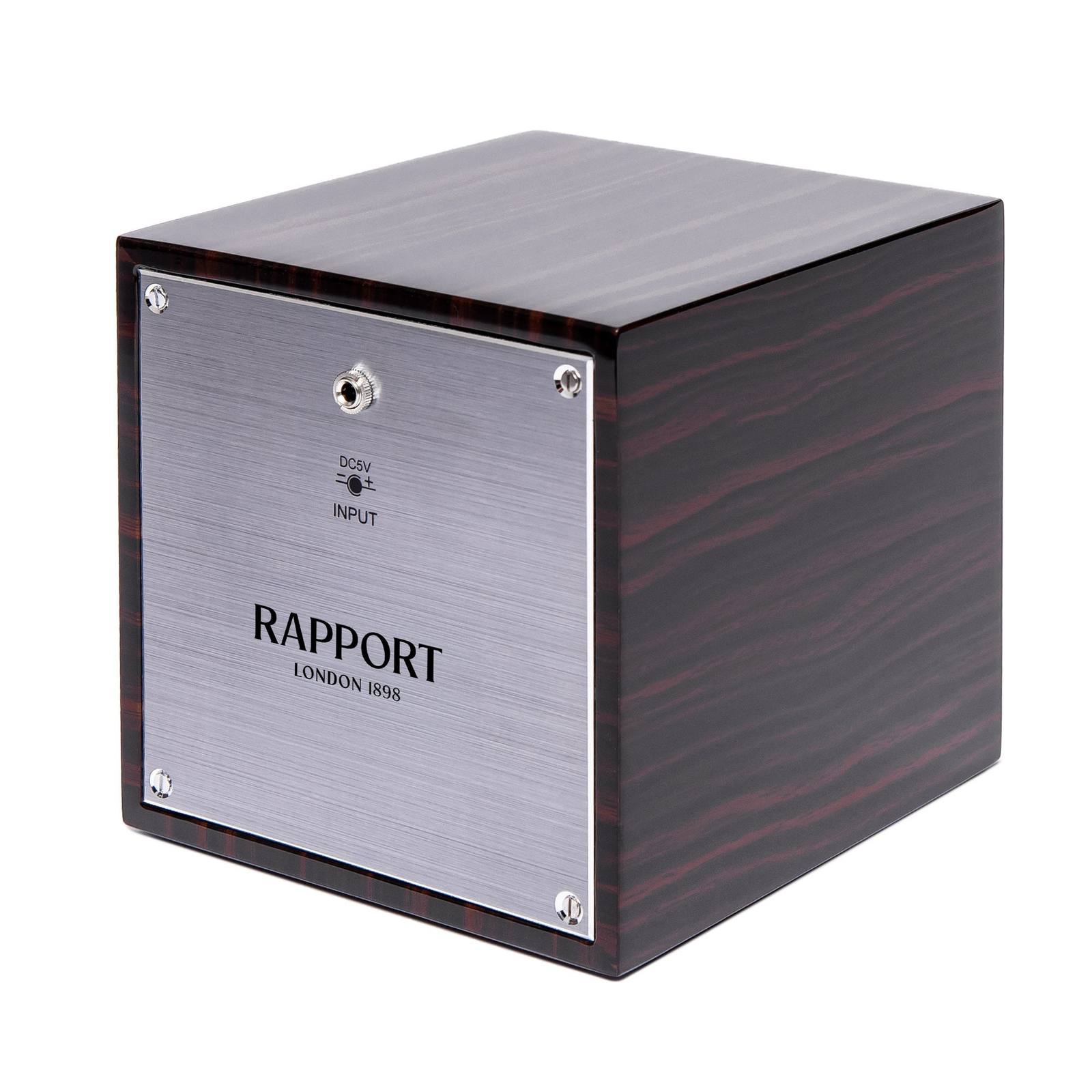 Rear of the Rapport Evolution MKIII in Macassar showing the engraved steel back panel.