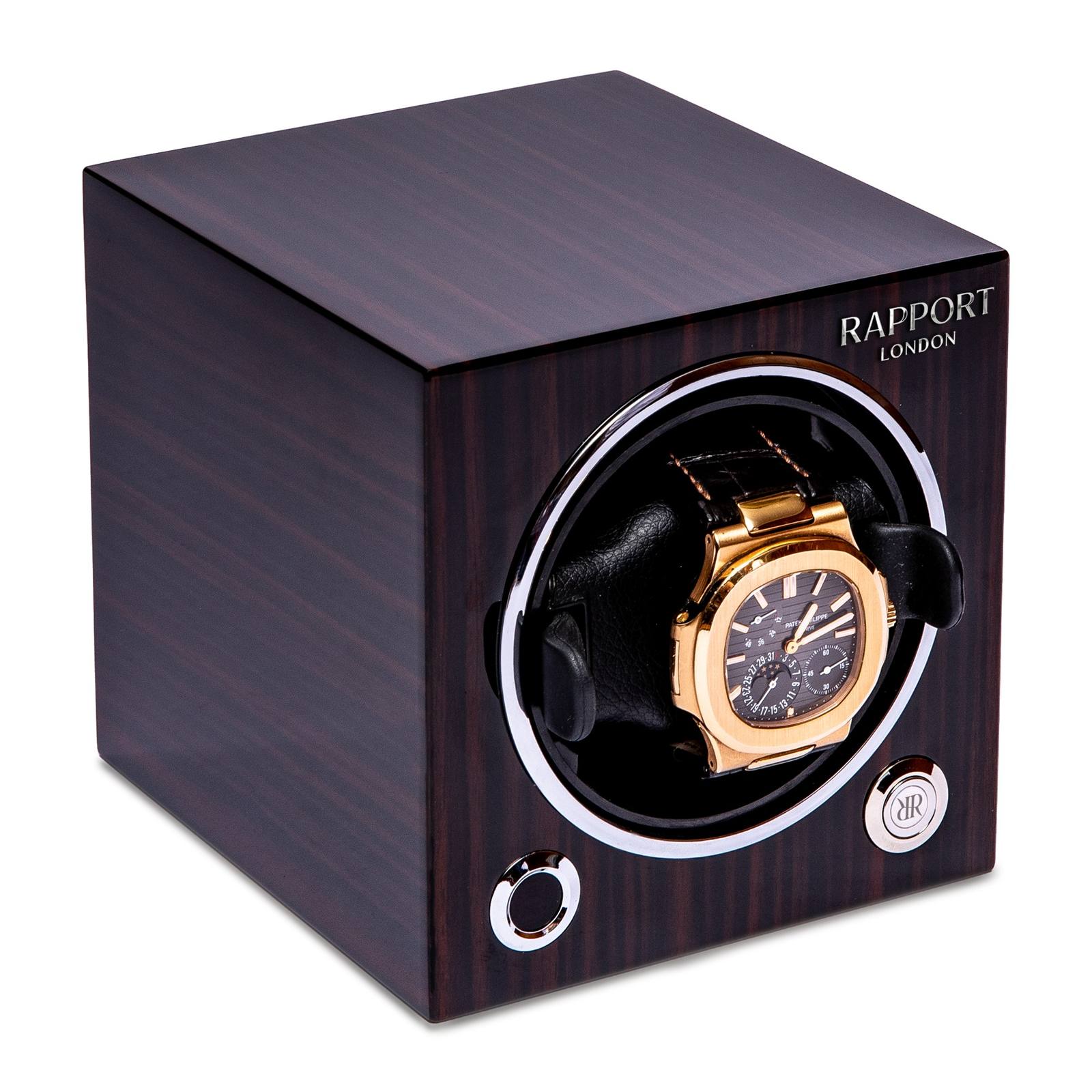 Rapport Evolution MKIII in Macassar at a three-quarter angle with a watch mounted.