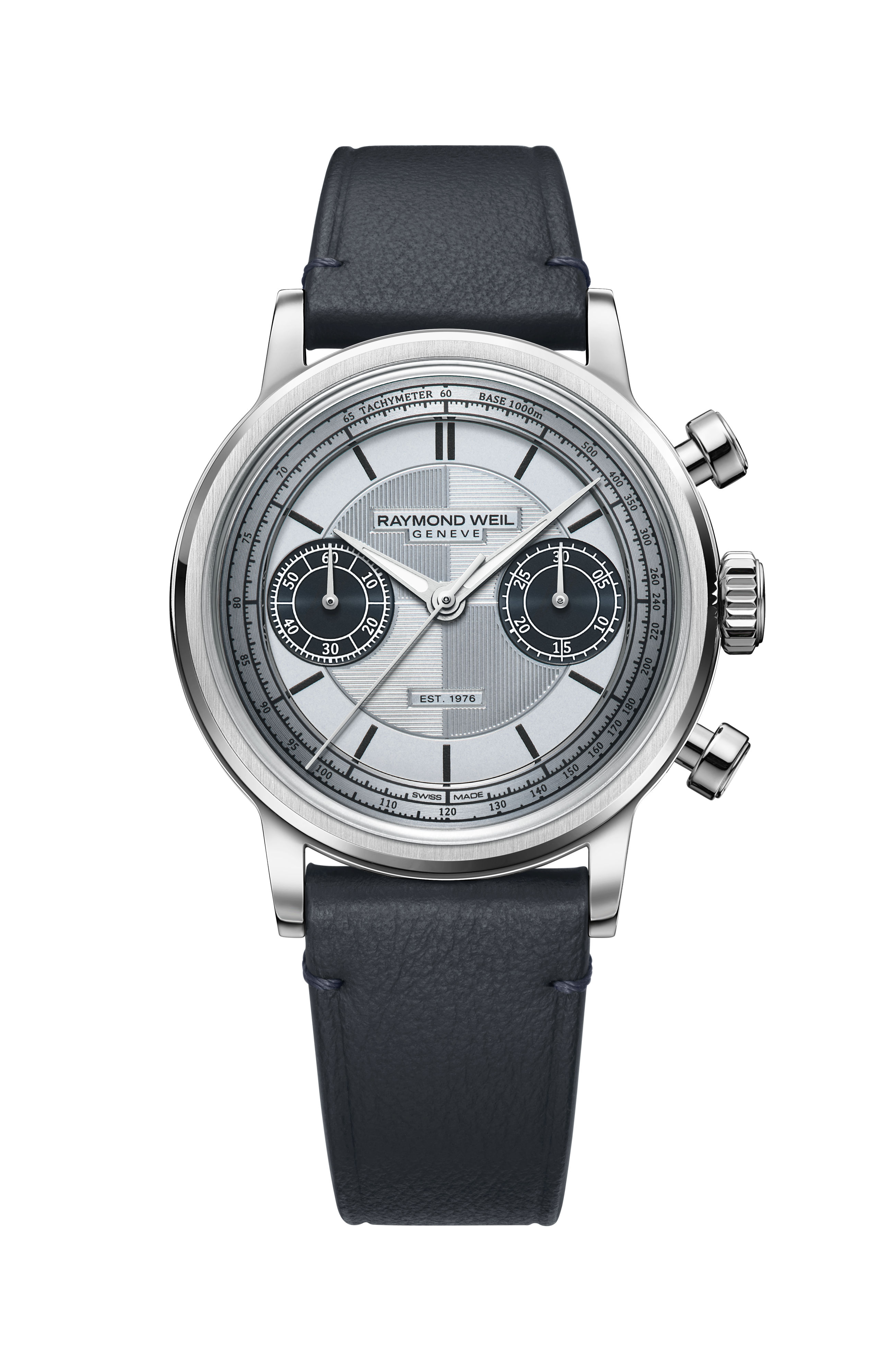 Raymond Weil Millesime Jubilee limited edition chronograph, front view.