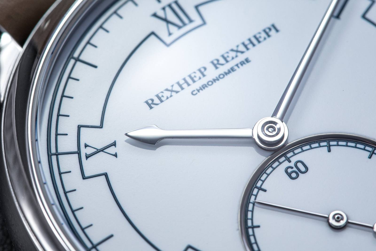 Macro detail of a Rexhep Rexhepi Chronometre Contemporain dial